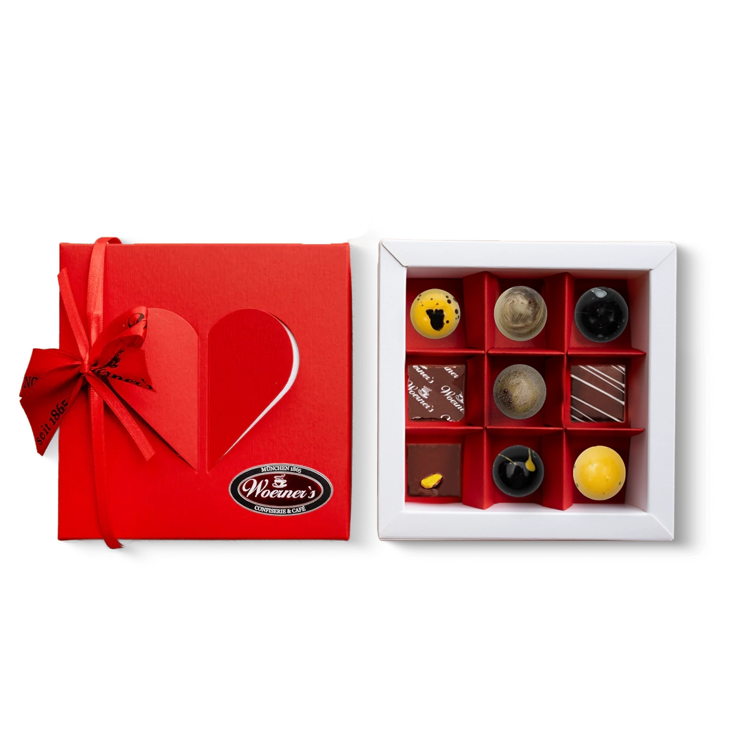 Pralinen Herzschachtel 9er
