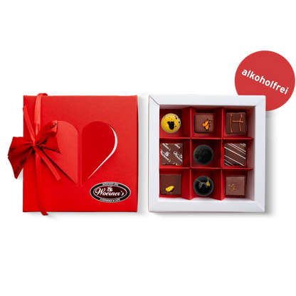 Pralinen Herzschachtel 9er alkoholfrei